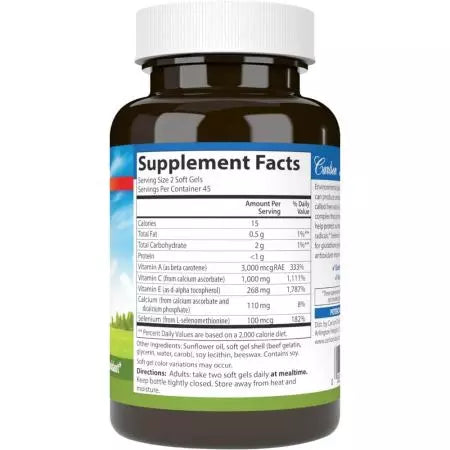 Carlson Labs ACES (Vitamin A, C, E + Selenium) 90 Softgels