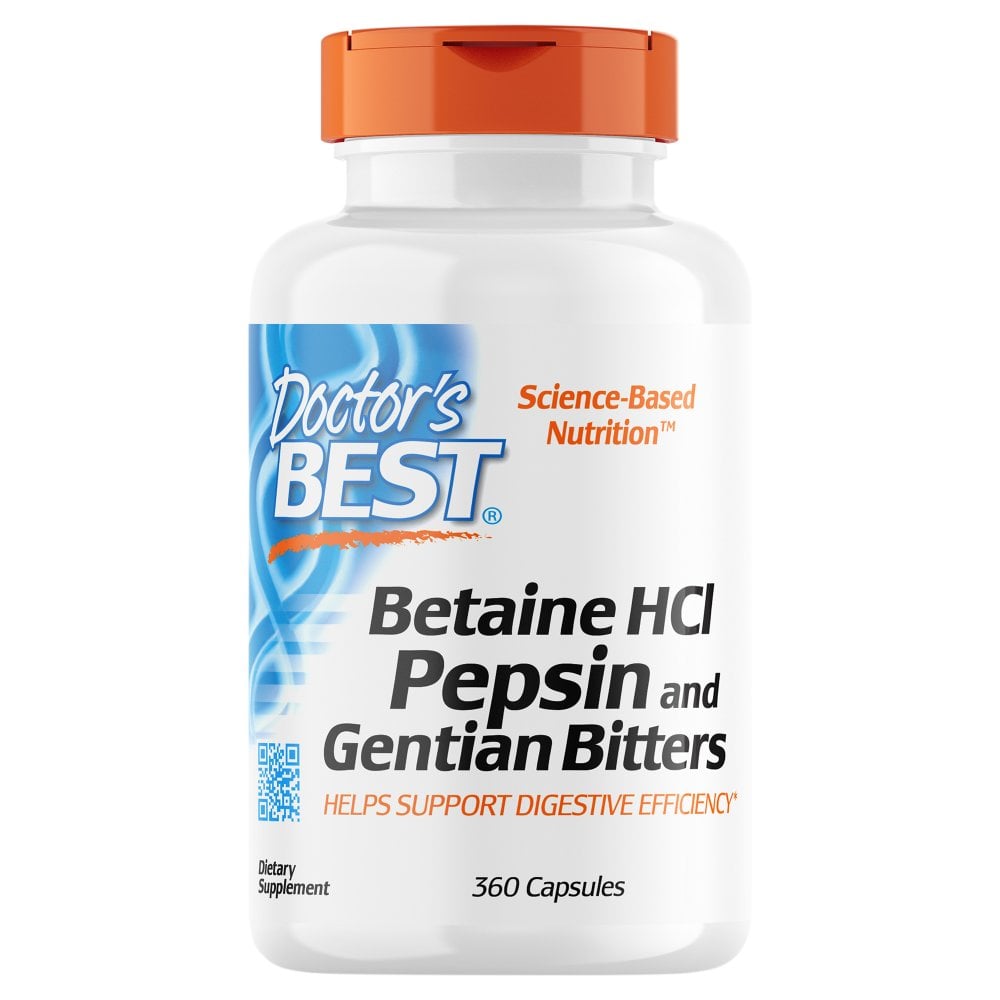 Doctor's Best Betaine HCL, Pepsin and Gentian Bitters 360 Capsules