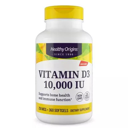 Vitamin D3 10,000iu 360 Softgels from Healthy Origins