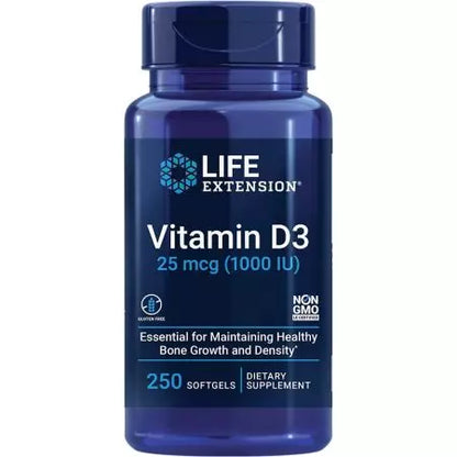 Life Extension Vitamin D3 25 mcg (1000 IU) 250 Softgels