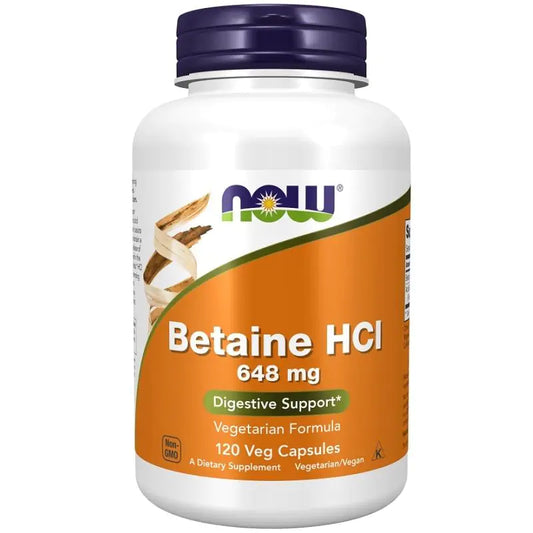 NOW Foods Betaine HCl 648 mg 120 Veg Capsules