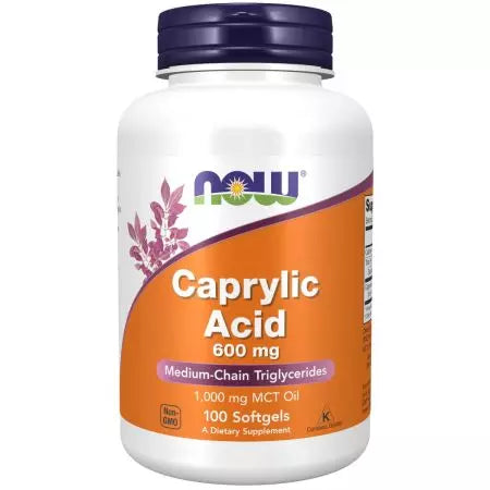 NOW Foods Caprylic Acid 600 mg 100 Softgels