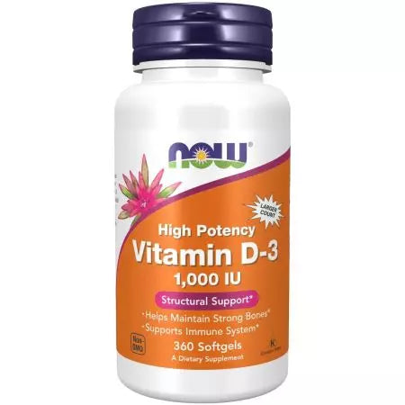 NOW Foods Vitamin D-3 1,000 IU 360 Softgels