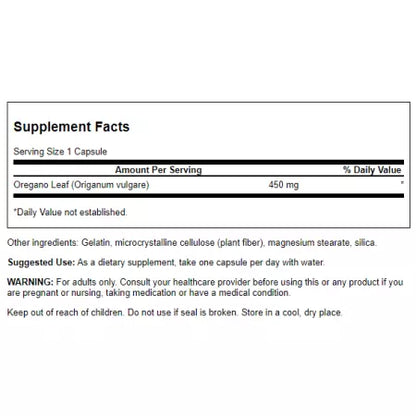 Swanson Full Spectrum Oregano 450 mg 90 Capsules